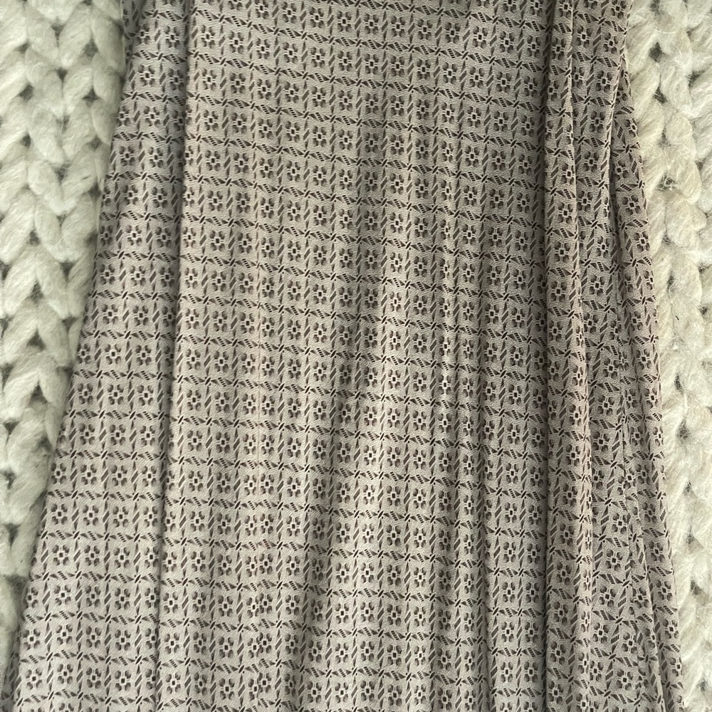 Vintage Elegant Tan Patterned Slip-in Maxi Dress - Picture 8 of 8